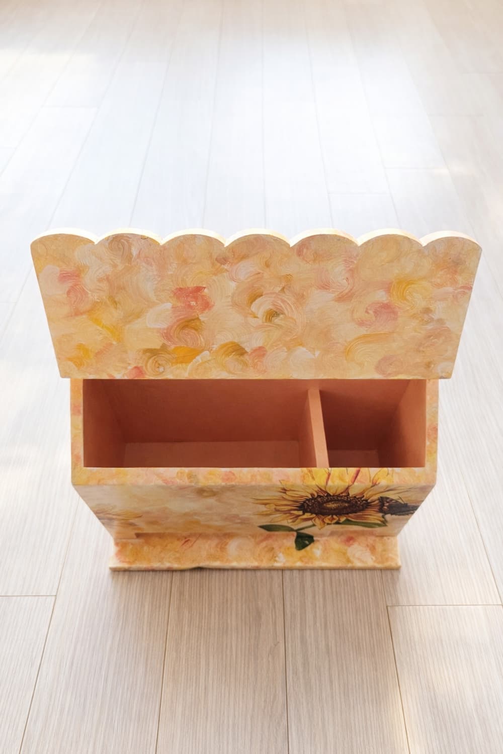 돈들어오는 해바라기 냅킨아트 티박스 풍수지리 인테리어 소품 개업식선물 상품이미지3