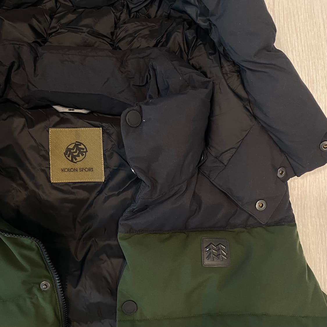 코오롱 헤스티아 구스 다운 패딩 베스트 100 카키  상품이미지5