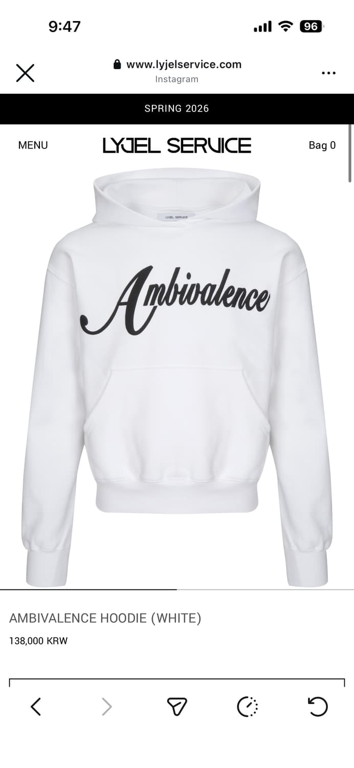 Lyjel service AMBIVALENCE HOODIE (WHITE) 상품이미지1