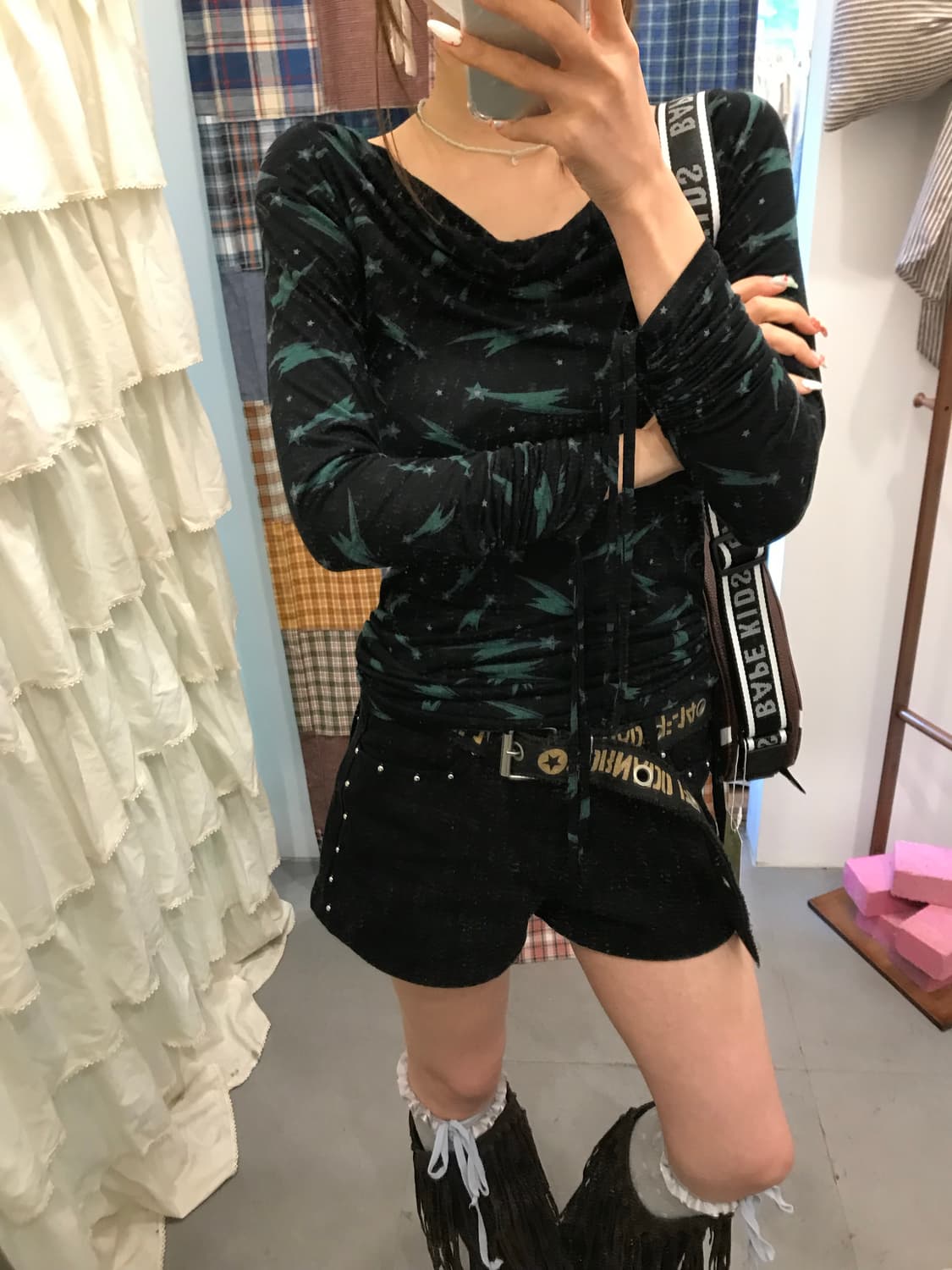 히스테릭글래머 썬더 셔링 블라우스 상품이미지8