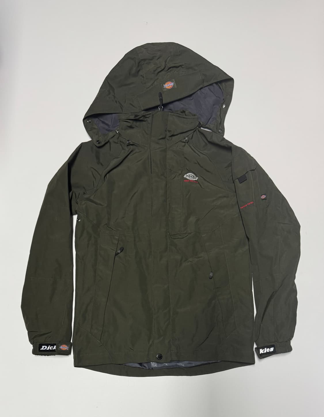 여성 정품 디키즈 오리지널 나일론 후드 바람막이 카키 상품이미지1