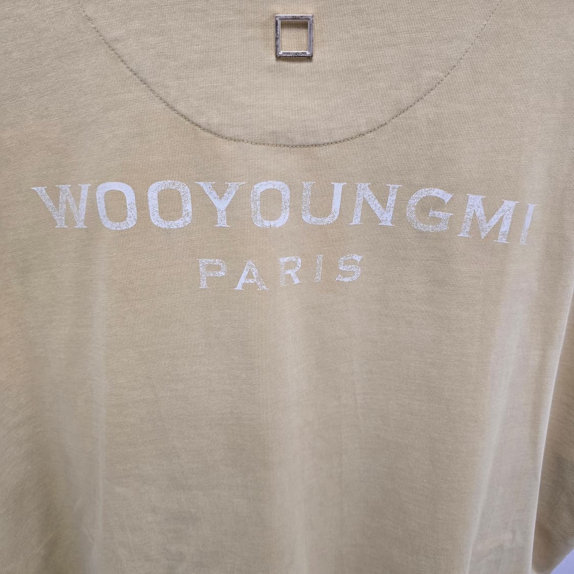 25ss 우영미 옐로우 다잉 코튼 백로고 반팔 티셔츠 52사이즈 110  상품이미지2