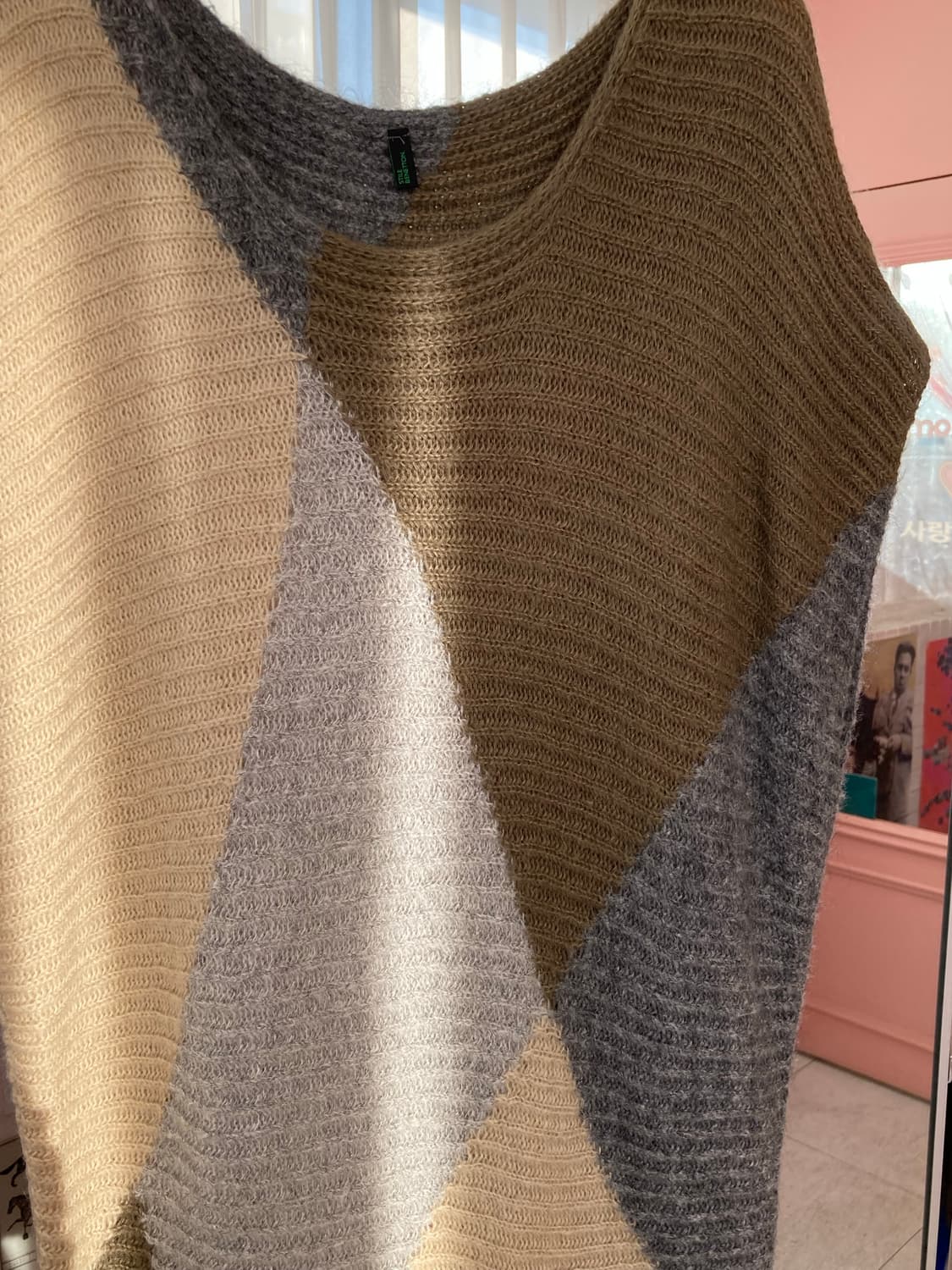 베네통 Benetton 패턴 니트 울 원피스 상품이미지3