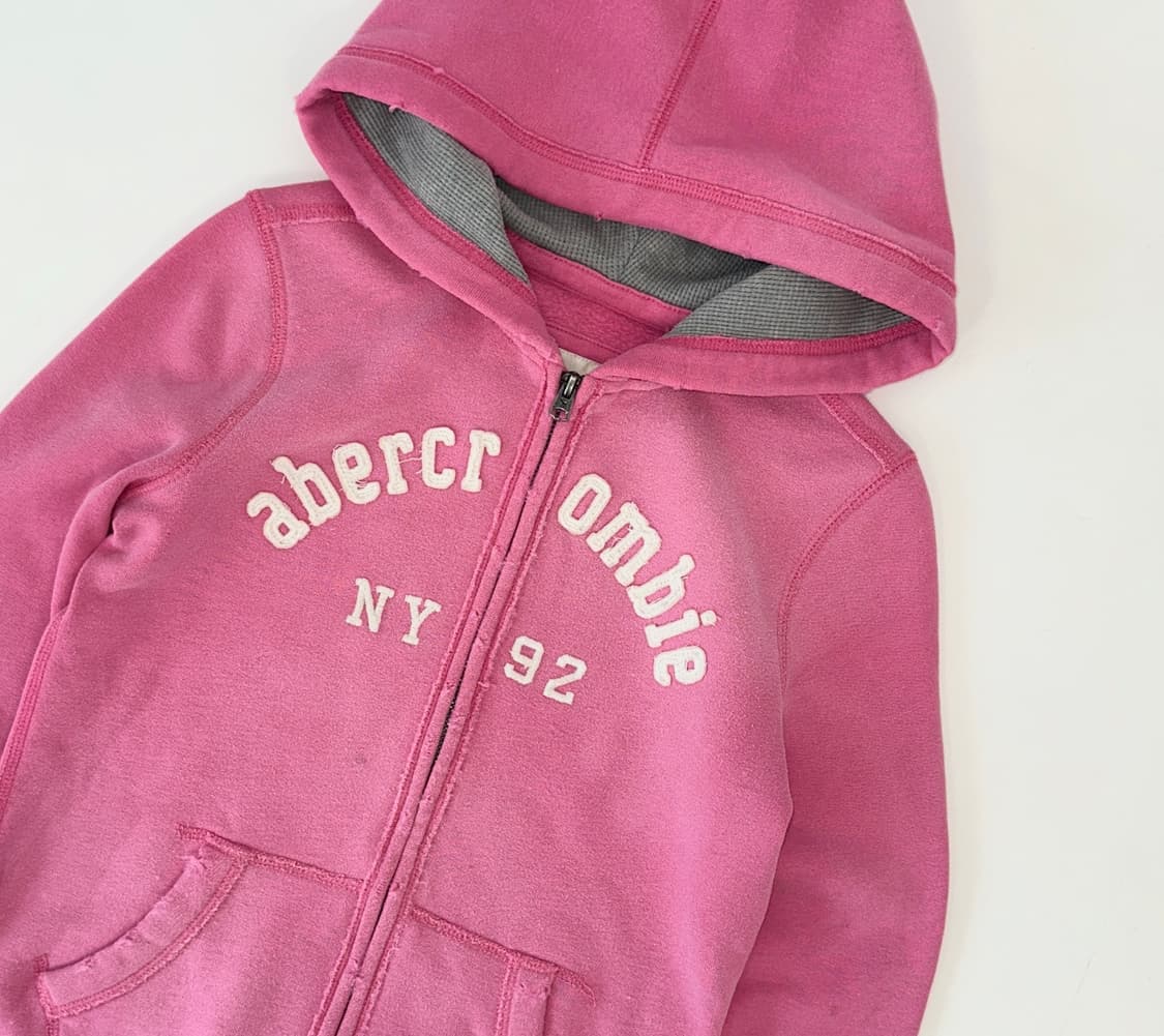 Made)아베크롬비 데미지 빈티지 스펠로고 후드집업  상품이미지2