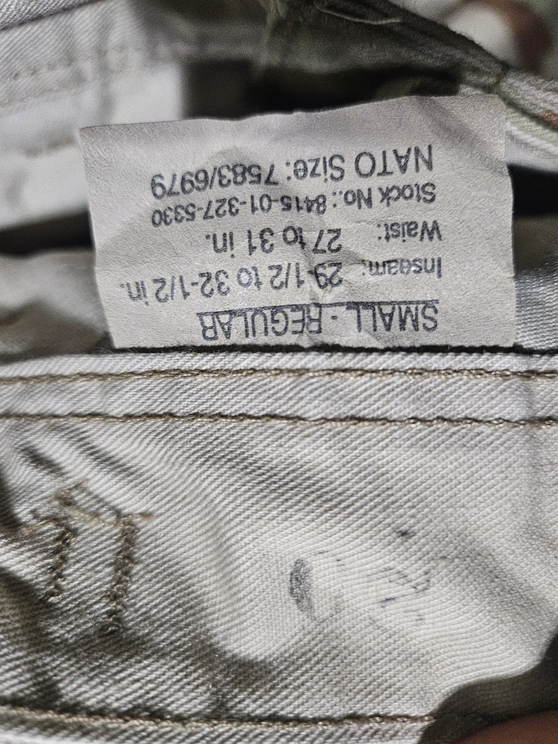 미군오리지날 사막삼색 bdu 팬츠SR 상품이미지2