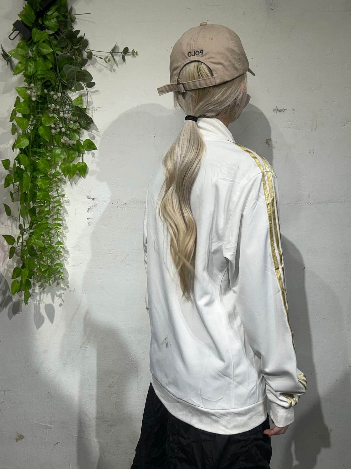 아디다스 화이트 골드 빅 로고 삼선 트랙탑 져지 M 상품이미지5