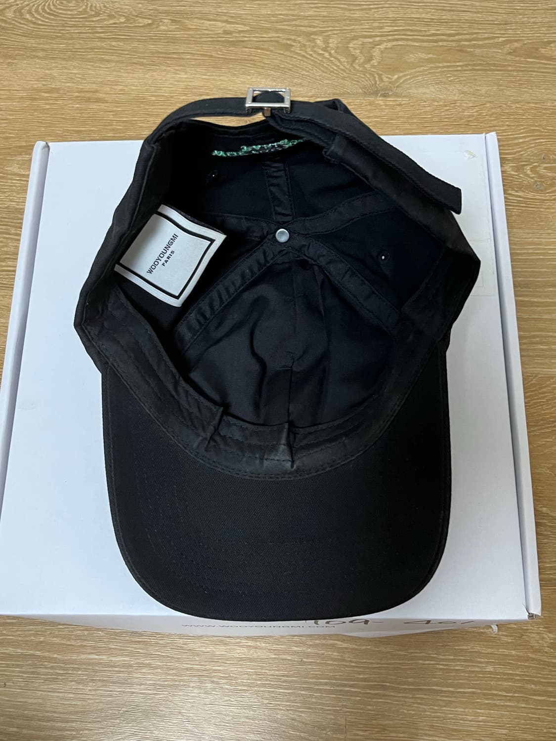 우영미 그린 로고 볼캡 모자 블랙 상품이미지5