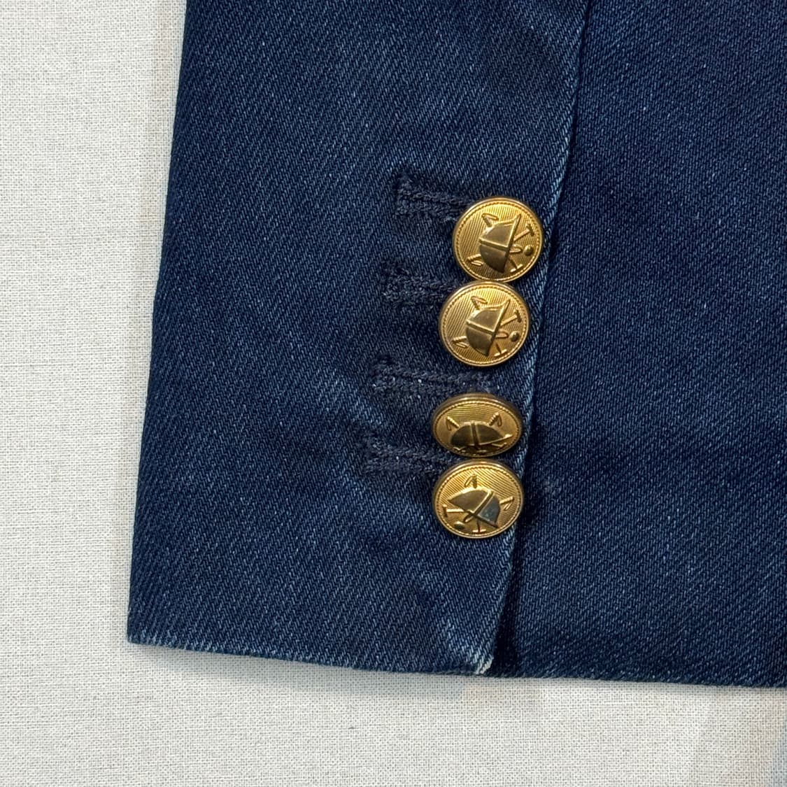 XS) 폴로 랄프로렌 인디고 데님 금장 블레이저 자켓 상품이미지5