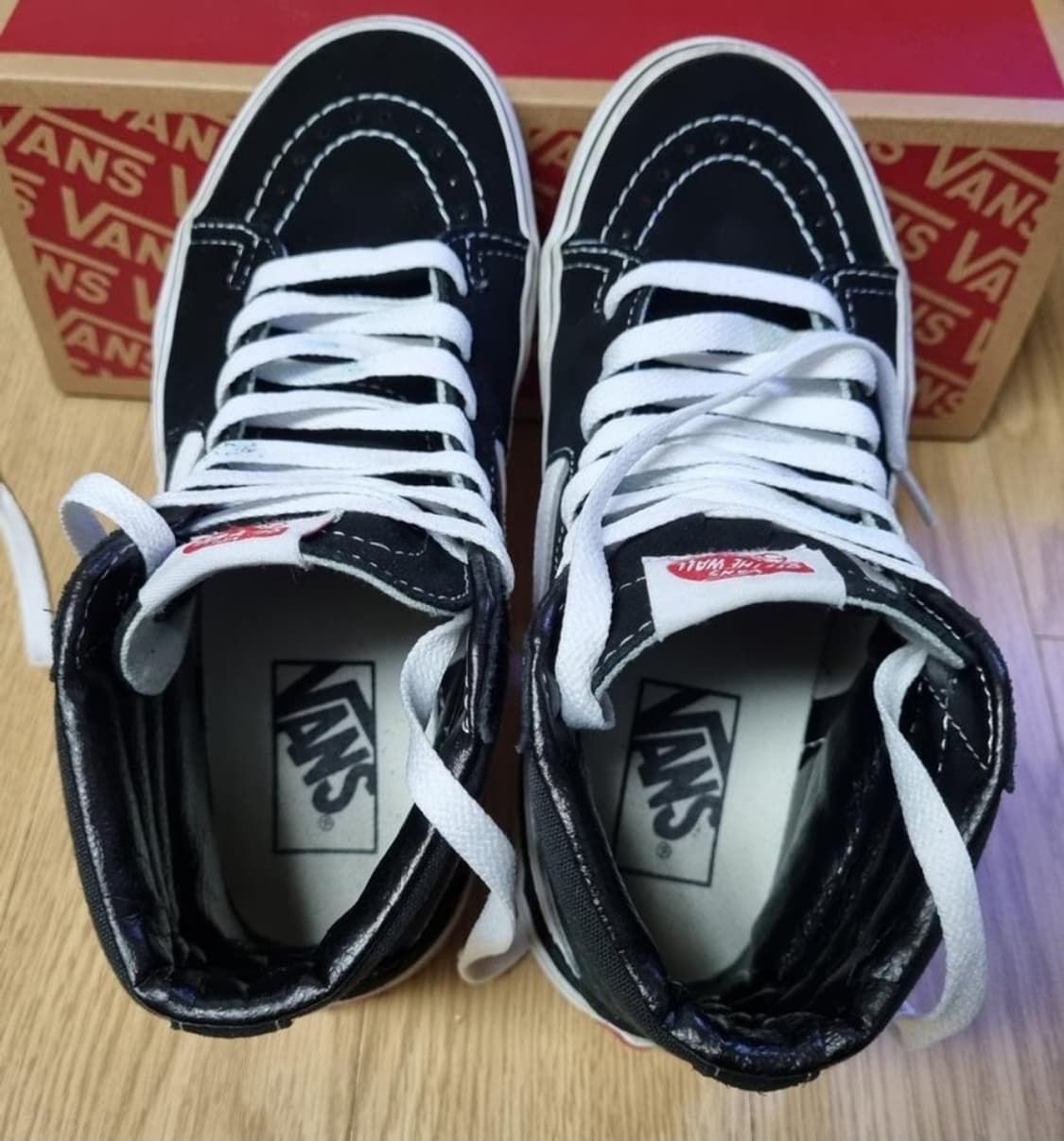 VANS 반스 블랙 화이트 하이탑 스케이트보드 슈 상품이미지8
