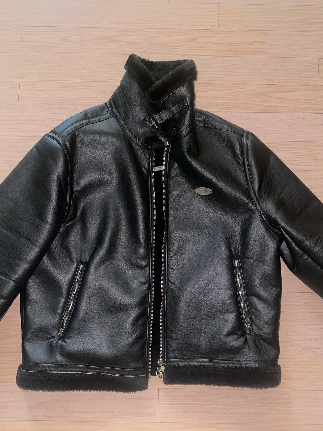 세인트페인 SP 비건 레더 시어링 자켓 상품이미지6