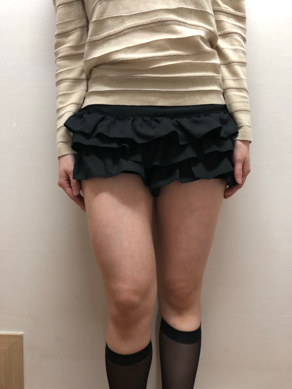 빈티지 블랙 미니 프릴 스커트 상품이미지1