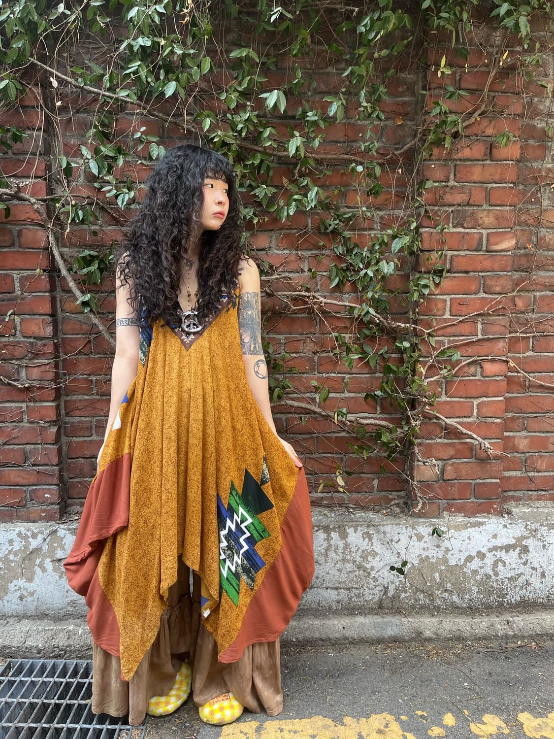 히피 에스닉 패턴 포인트 2Way 원피스 상품이미지1