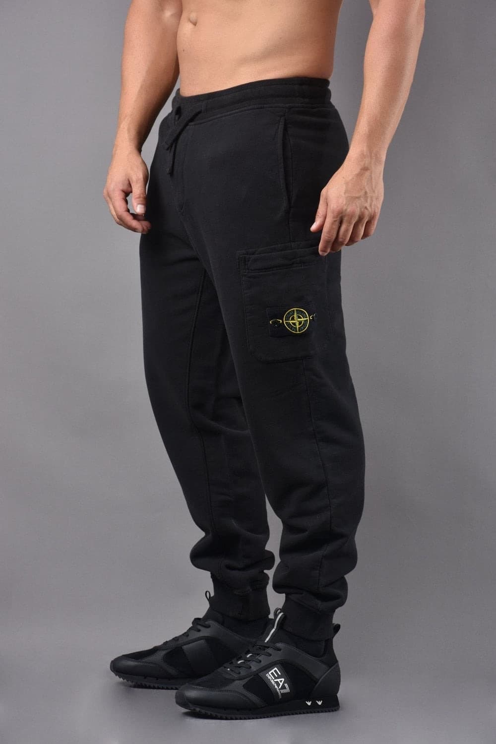 [L] 스톤아일랜드 스웻 조거 팬츠 블랙 상품이미지1