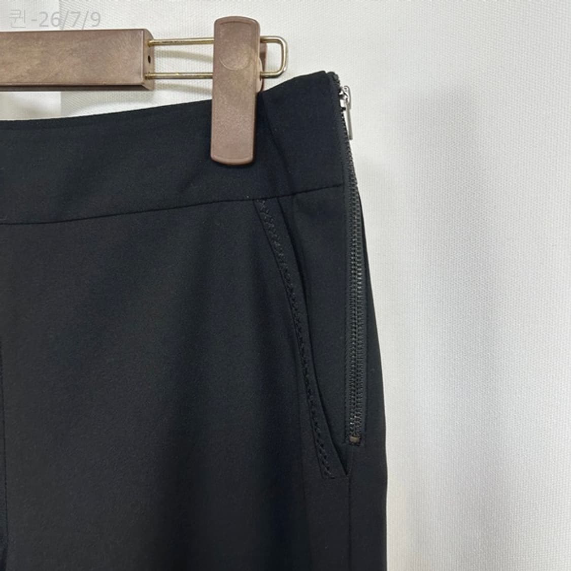 SI 씨 여자 7부 슬랙스 바지 검정 55 상품이미지3