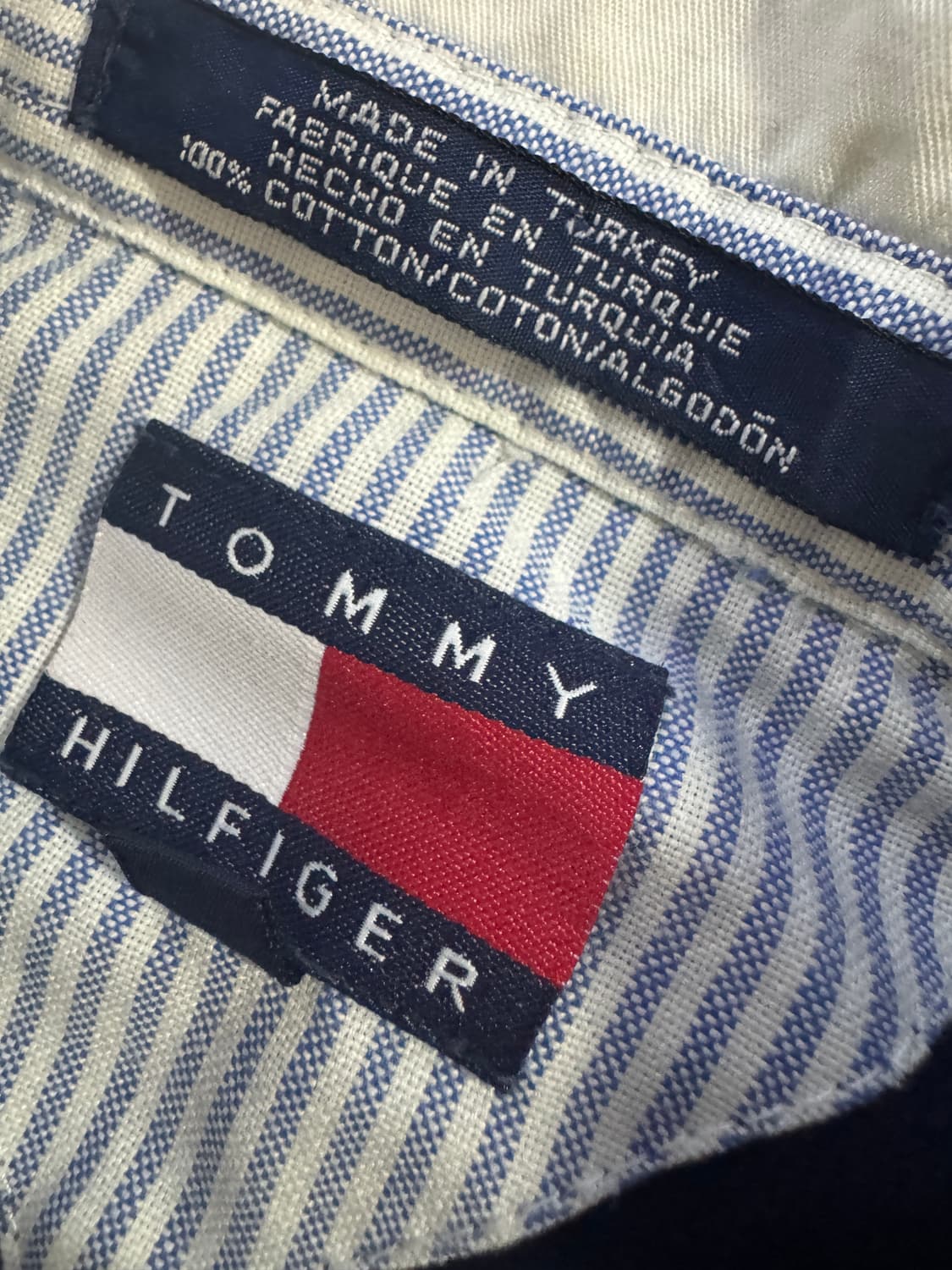 타미힐피거 올드스쿨 빅 로고 럭비 긴팔 카라티 M ~ L 네이비 상품이미지4