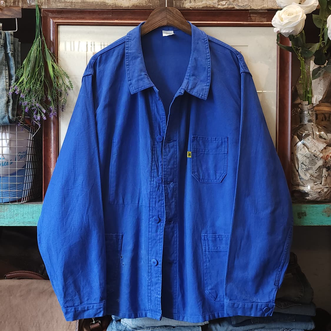 80s 프렌치 워크자켓 프렌치자켓 블루 빅사이즈 워크자켓 58 상품이미지1