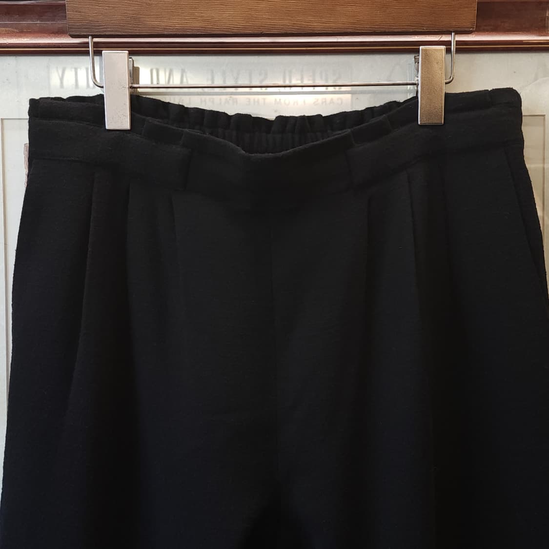 조르지오 아르마니 울 팬츠 슬랙스 밴딩 팬츠 블랙 46 상품이미지5