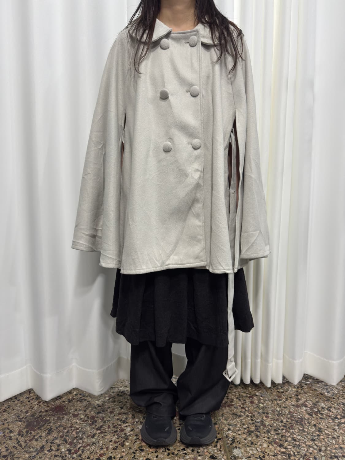 whitegray cape coat 상품이미지1