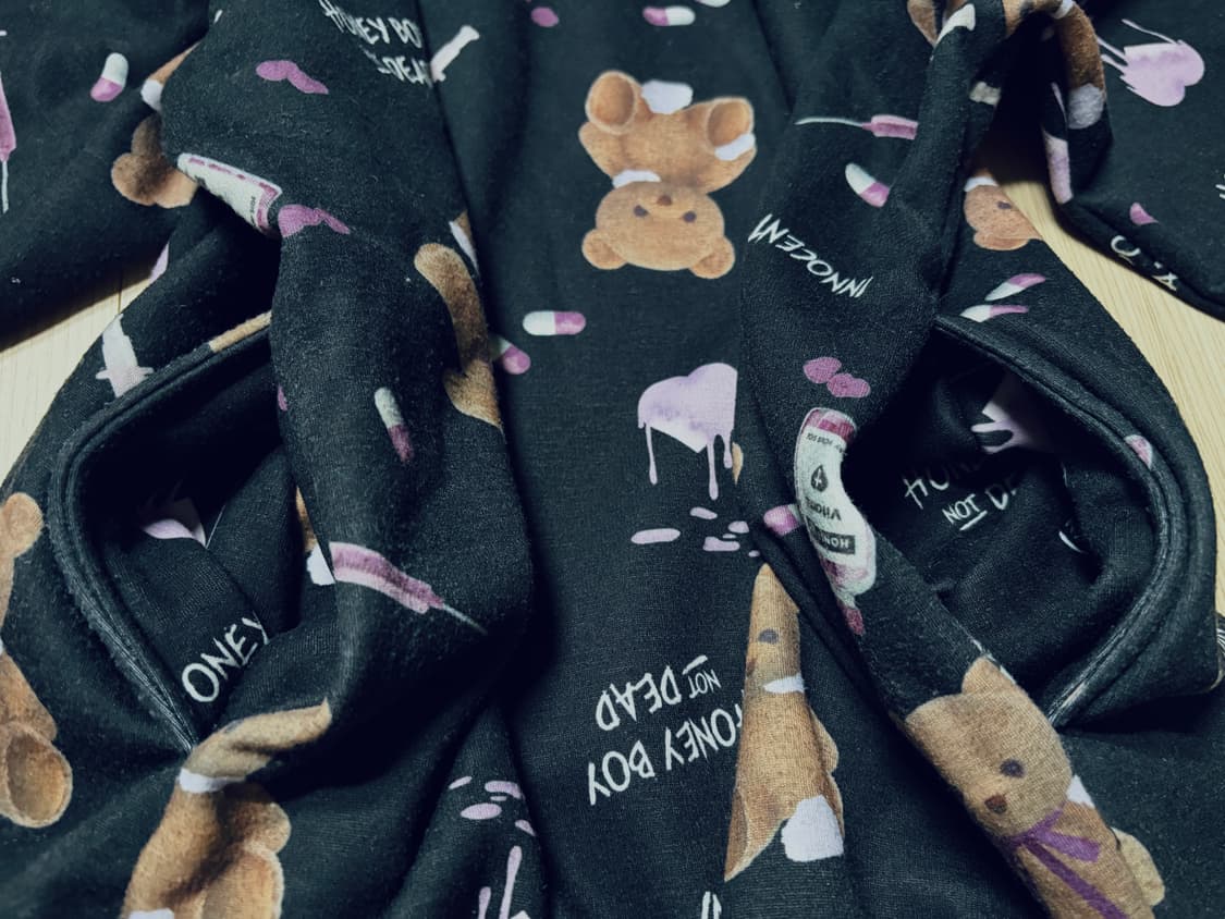 honey cinnamon 지뢰계 곰돌이 폴리 후드티셔츠 상품이미지4