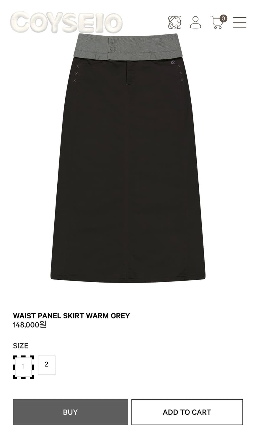 코이세이오 웨이스트 판넬 스커트 웜 그레이 상품이미지1
