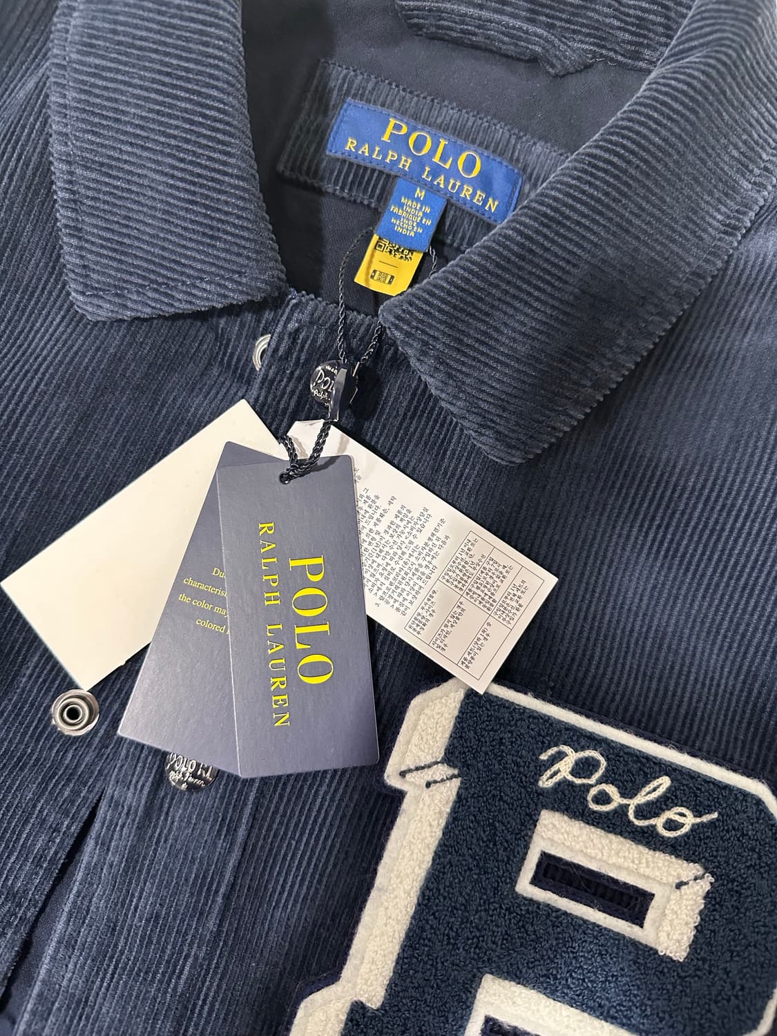 폴로 랄프로렌 25FW 코듀로이 바시티 레터 자켓 네이비 M 사이즈 상품이미지3