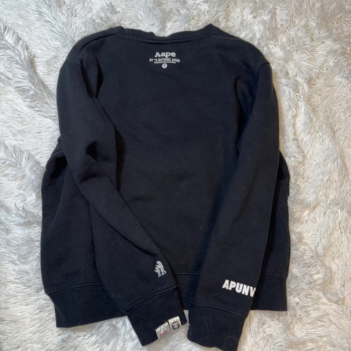 베이프 에이프 페이스 맨투맨 블랙 상품이미지5