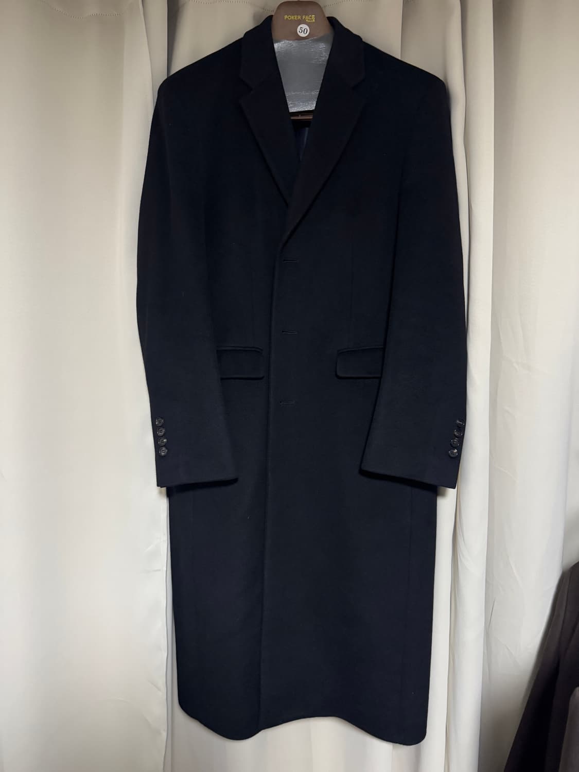 포커페이스 닥터코트 블랙 48, 캐시미어100 상품이미지2