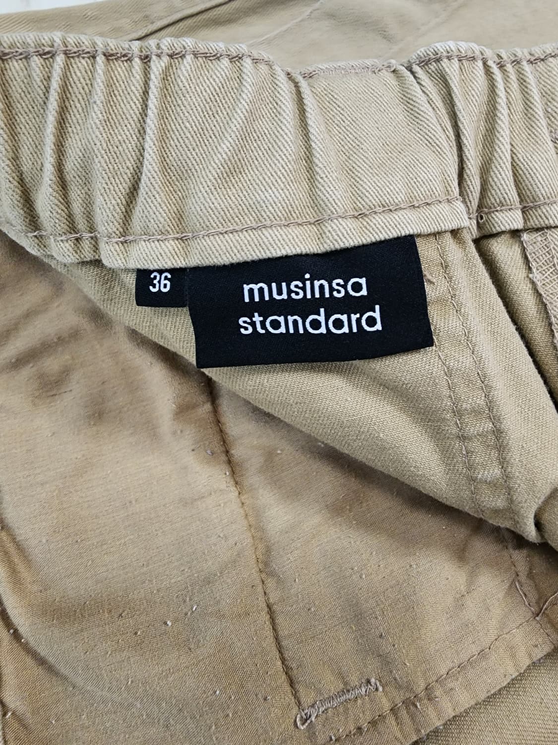 무신사 스탠다드 와이드 퍼티그 팬츠 팜. (34~35)사이즈 치노 면바지 상품이미지4