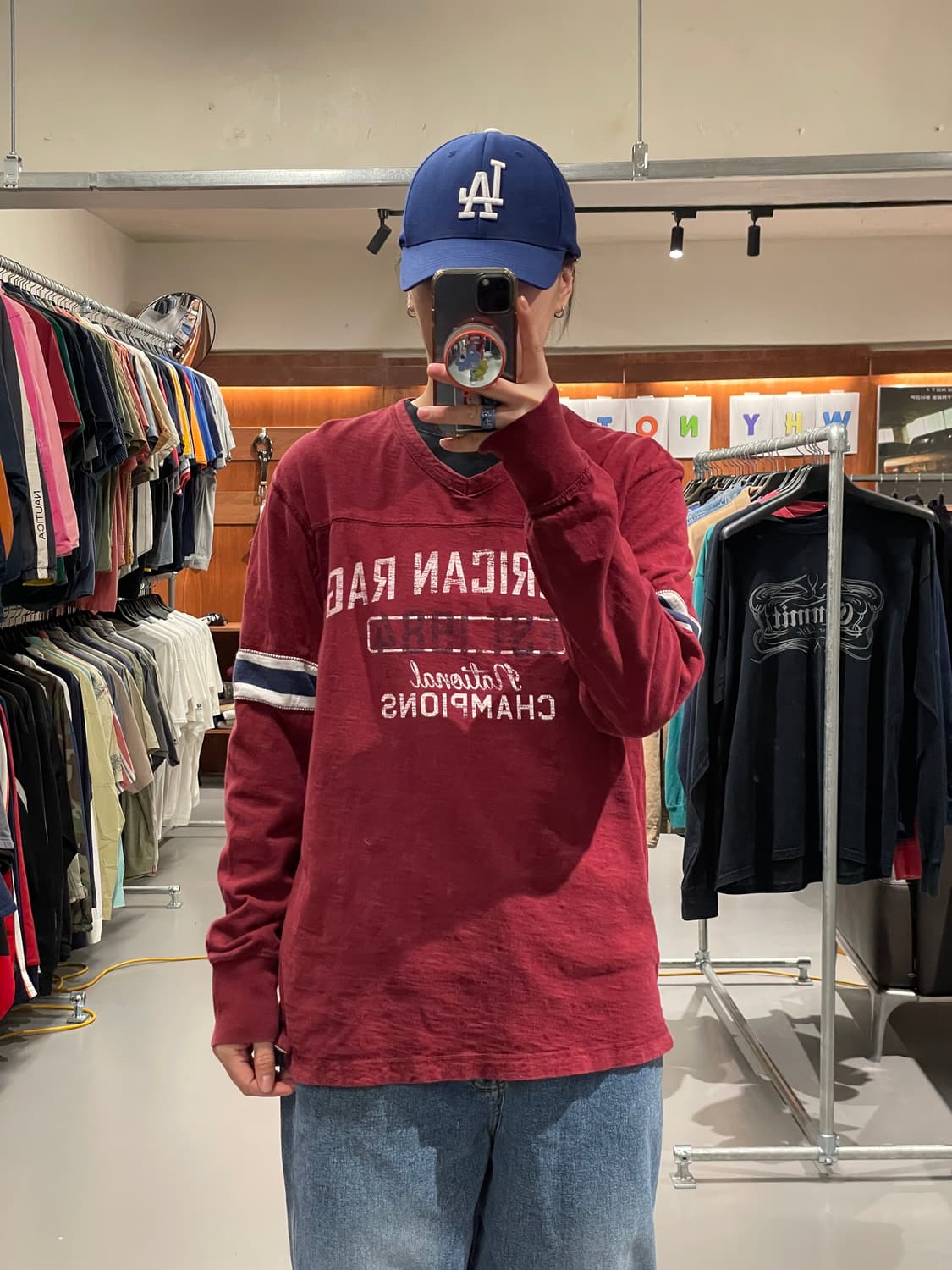 빈티지 V넥 롱슬리브 티셔츠  상품이미지2