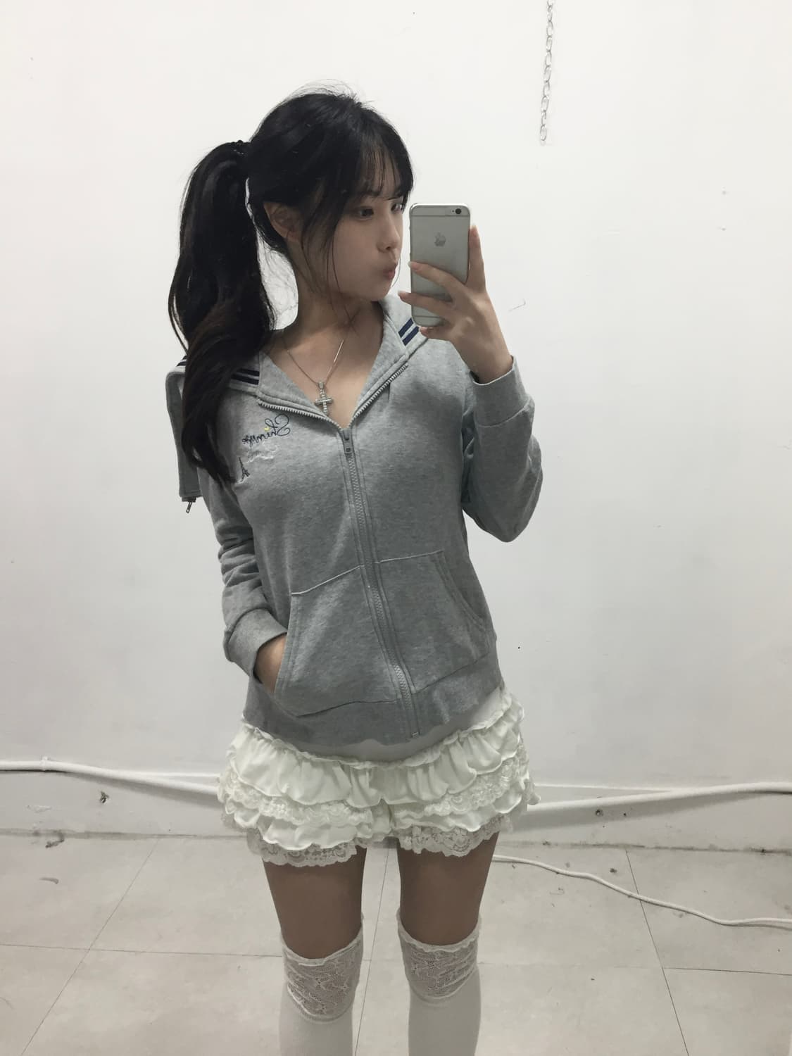 [PAPER LAPIZ] 세일러 그레이 후드집업 상품이미지2