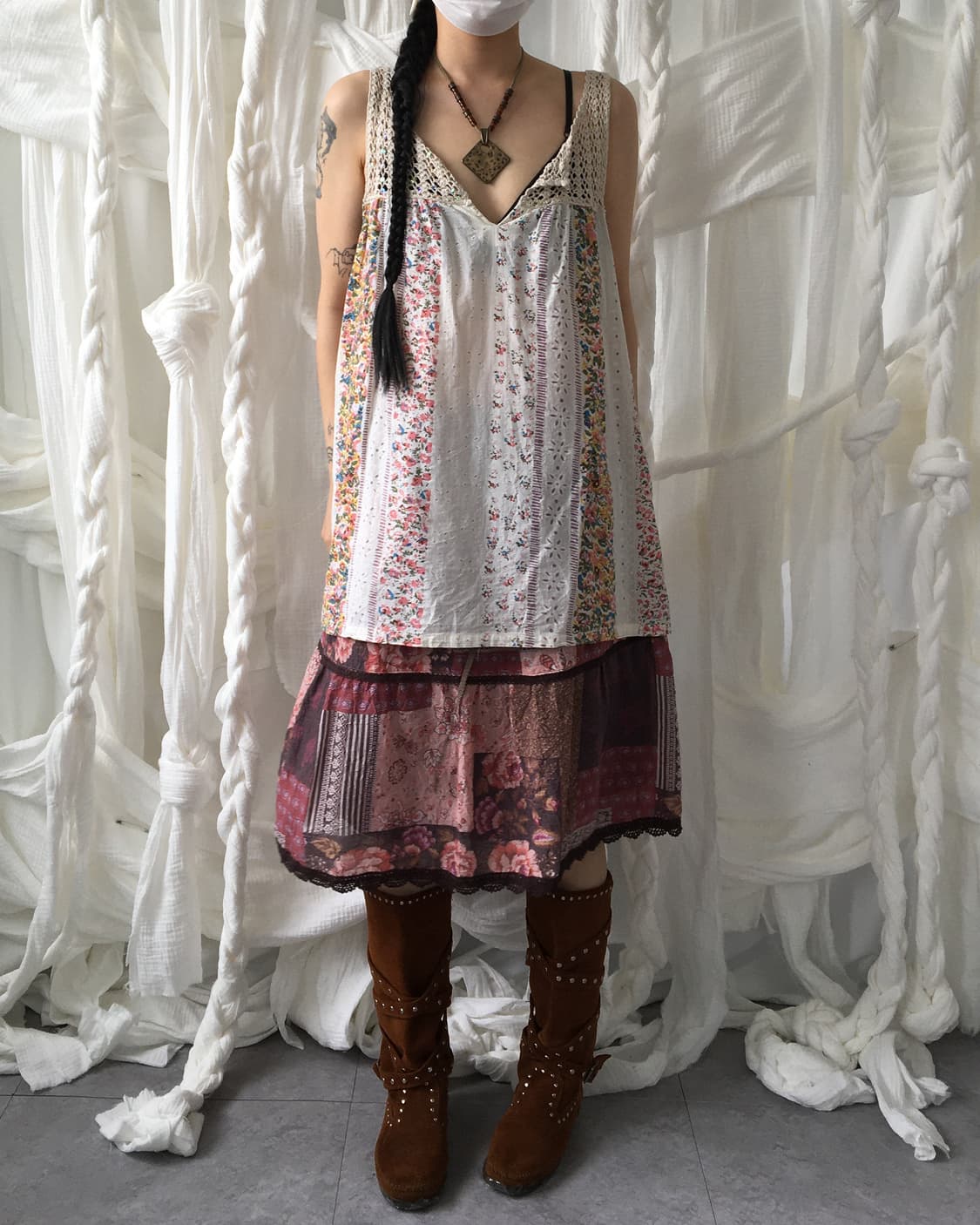 Crochet point patch work sleeveless 상품이미지8