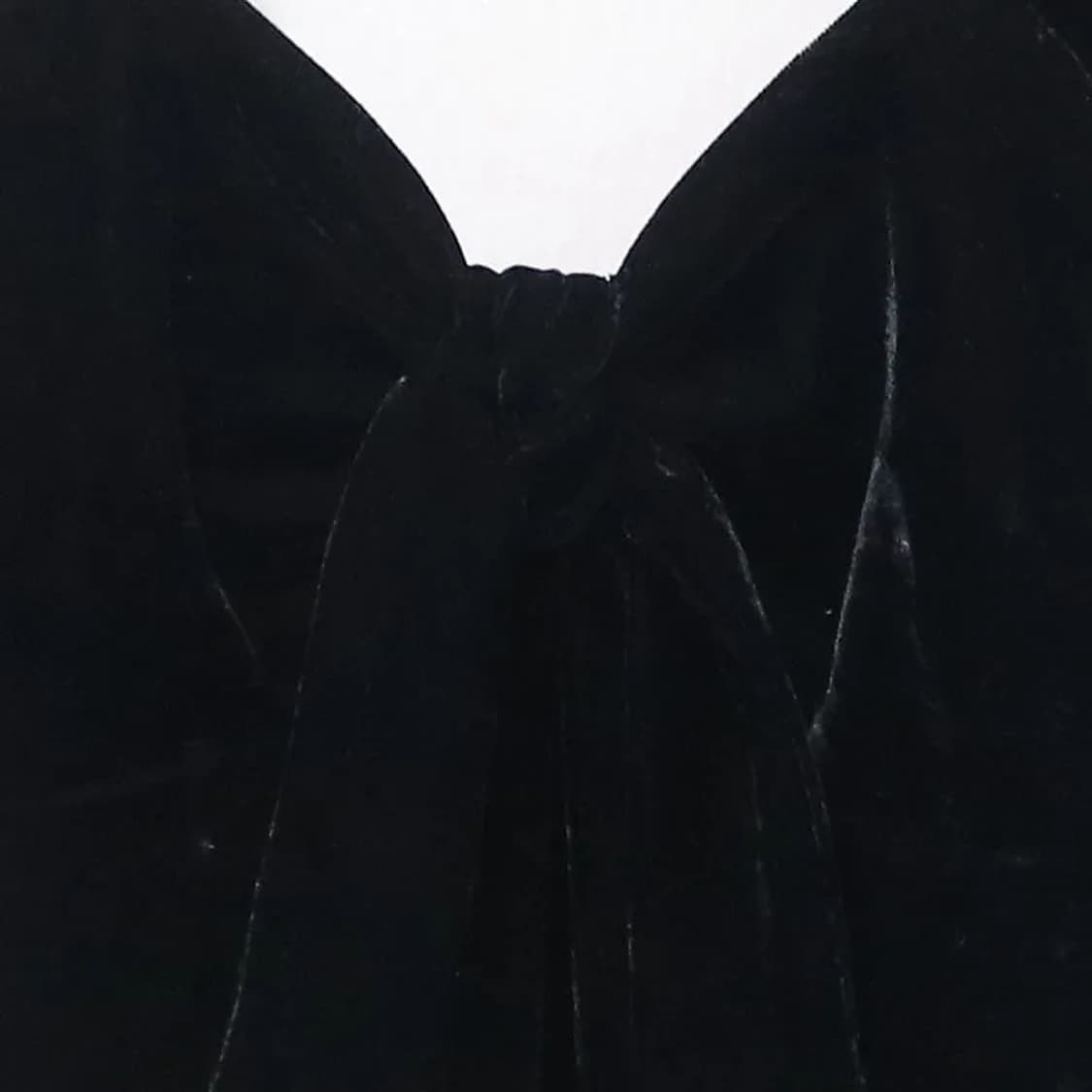 SAIKA 히메갸루 리본 포인트 벨벳 미니 원피스 61489 상품이미지6