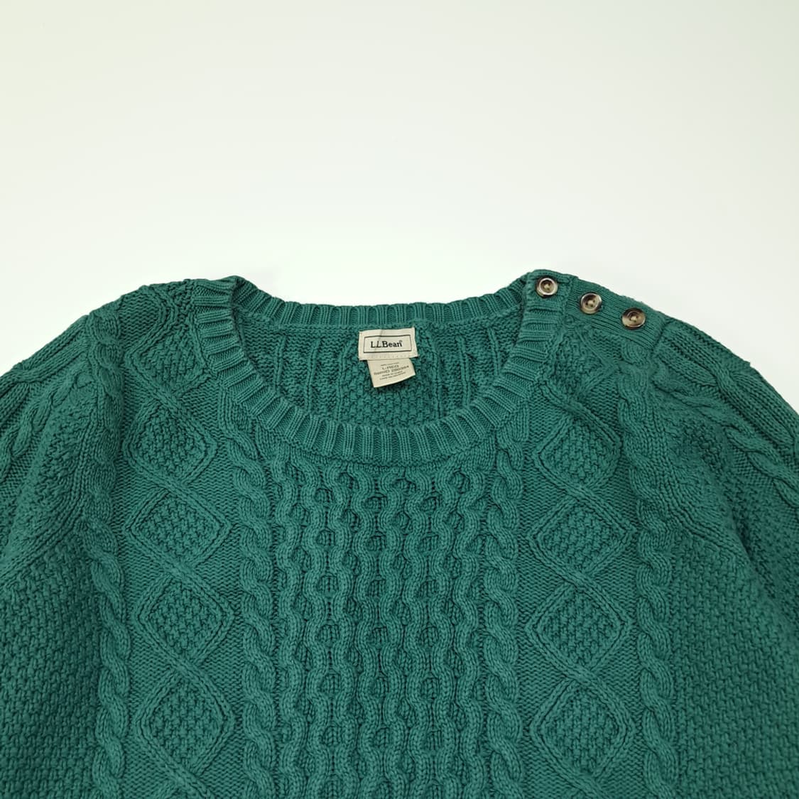 CL356 L 엘엘빈 00s 틸그린 케이블 피셔맨 니트 스웨터 상품이미지2