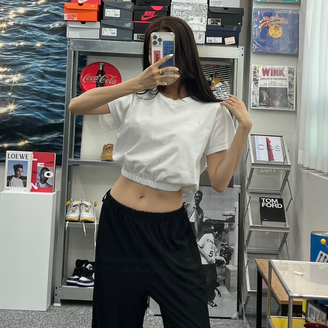 (WOMEN M)90'S 아디다스 크롭 반팔-Y296 상품이미지3