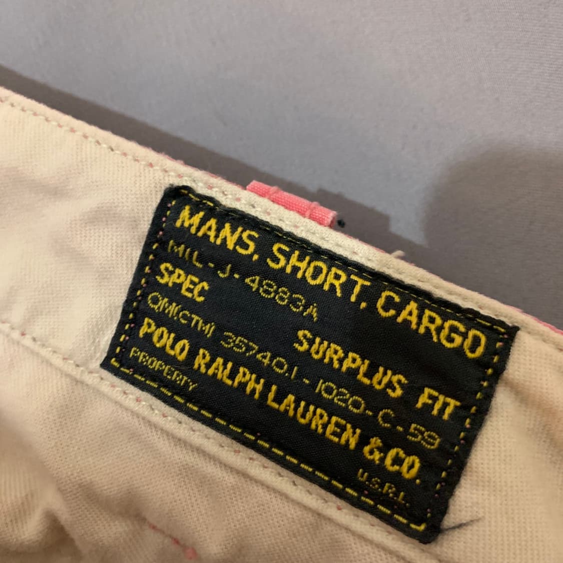 36인치 폴로랄프로렌 가먼트 다잉 워싱 핑크 카고 쇼츠 반바지 상품이미지6