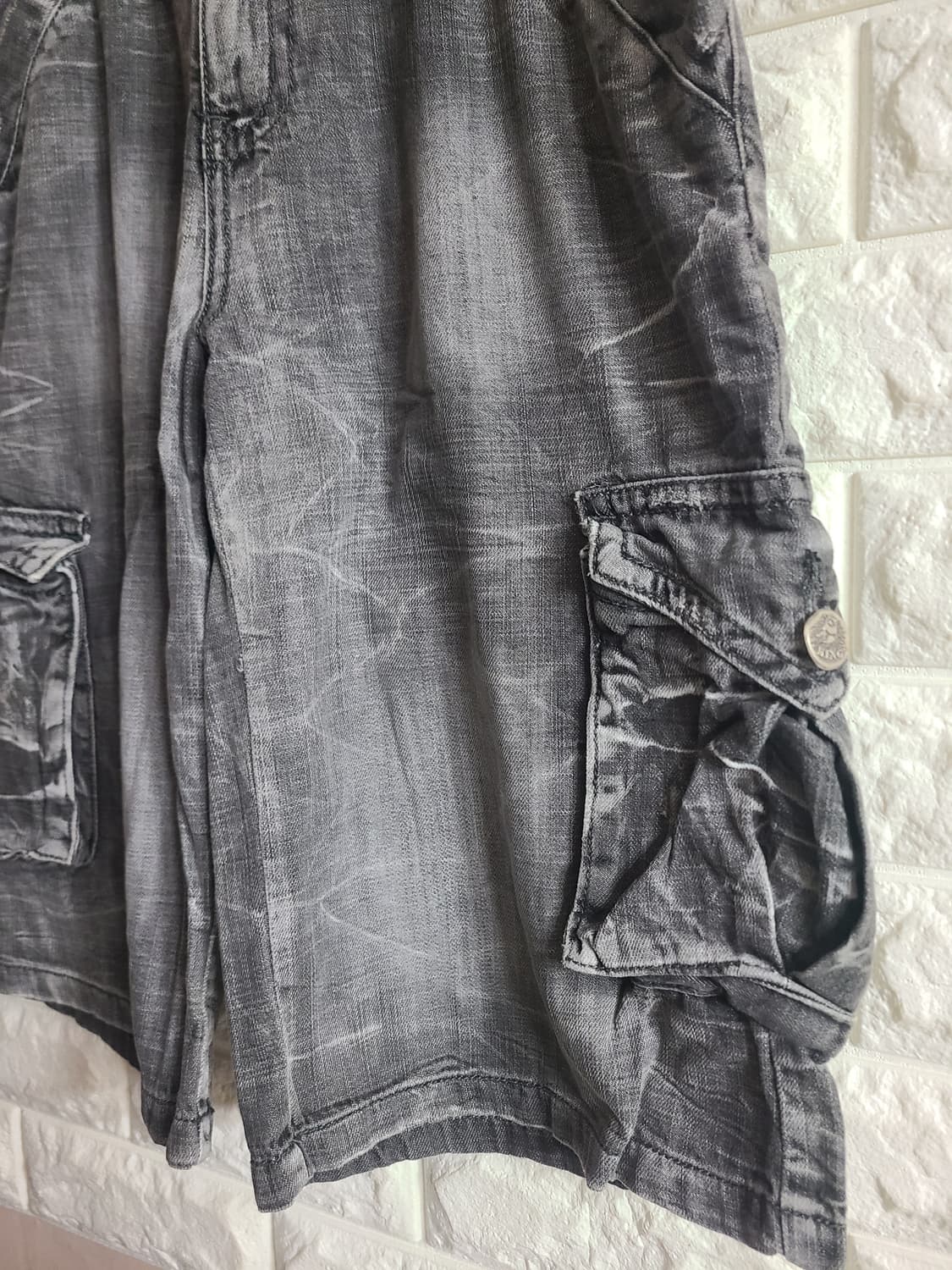 빈티지워싱 그레이 데님반바지(30-32) 상품이미지4