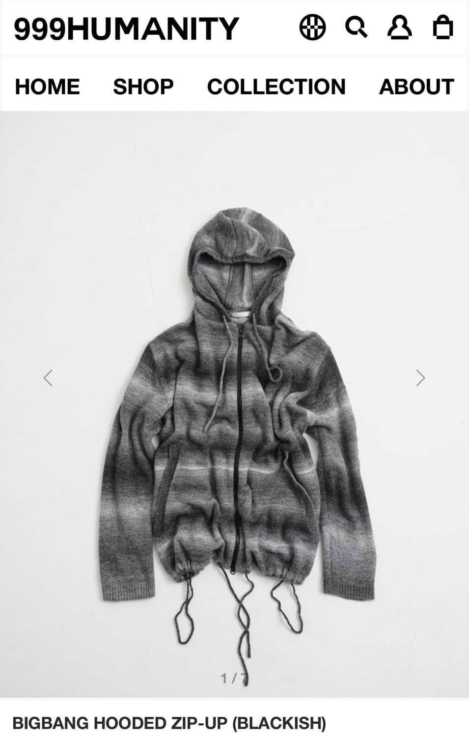 999휴머니티 빅뱅 후디드 집업 상품이미지1