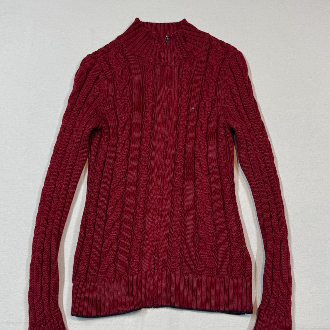 S) 타미힐피거 케이블 꽈배기 니트 집업 상품이미지2