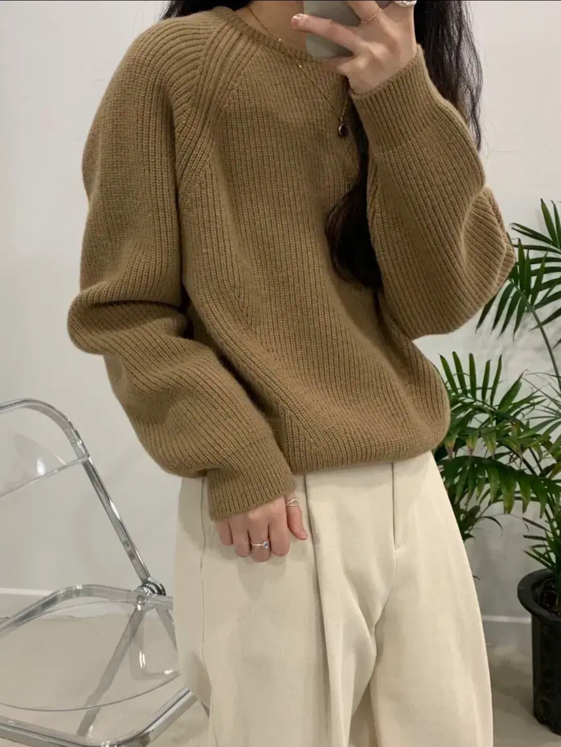 코모드 브라운 나그랑 울 니트 상품이미지2