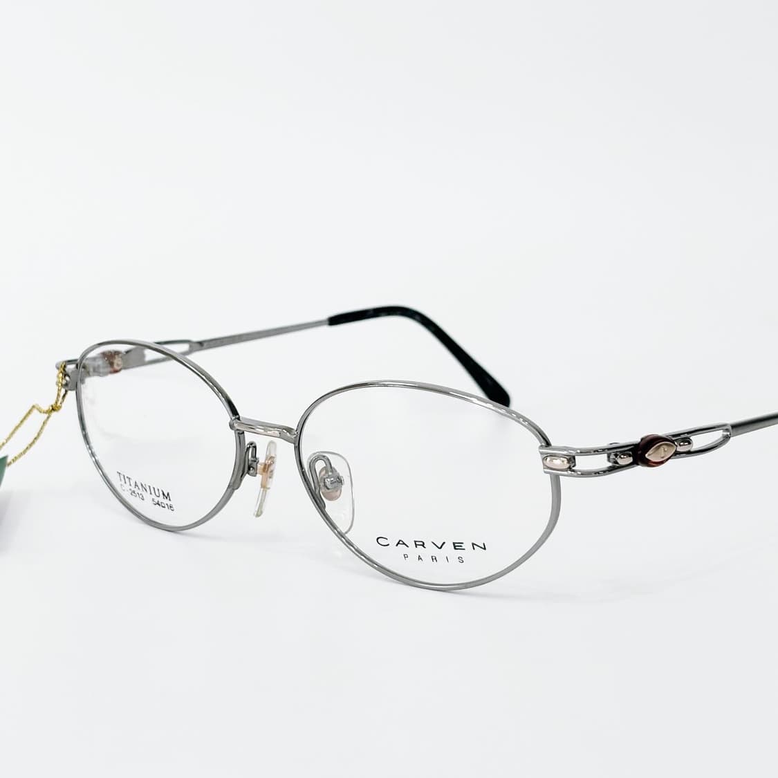 키지클럽 CARVEN 실버 로고 오벌 데드스탁 빈티지안경 상품이미지1