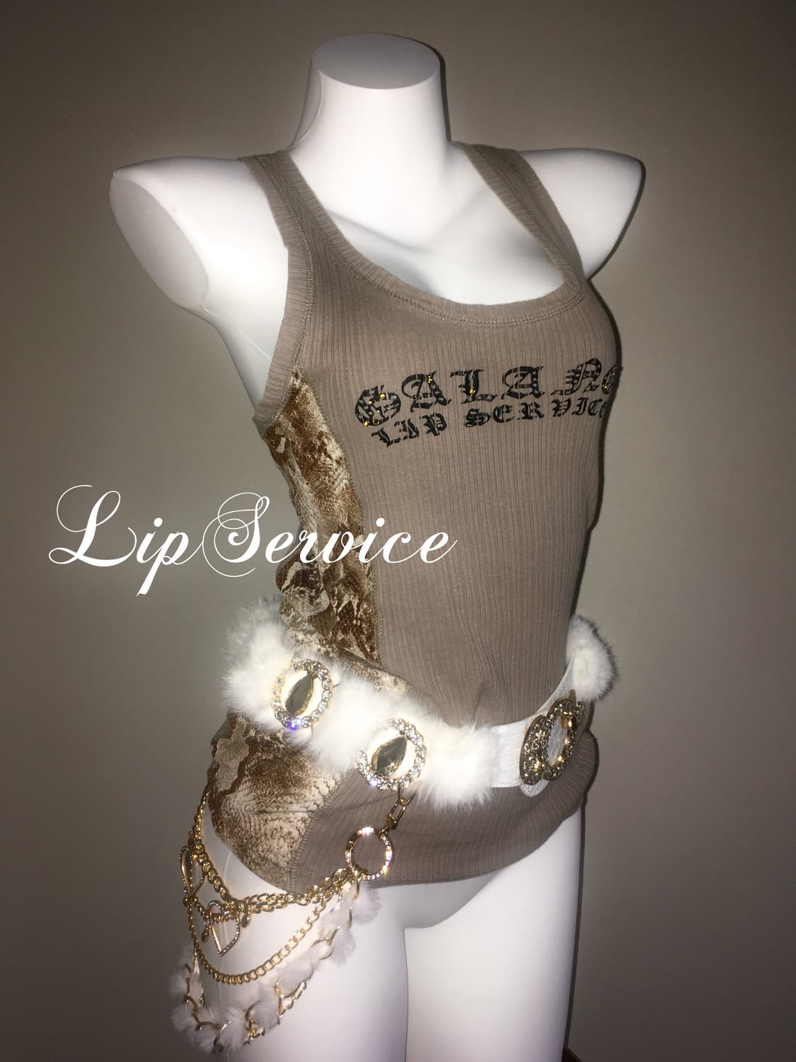 Lip Service 립서비스 갸루 락시크 파이톤 슬리브리스 나시 펑크 상품이미지1