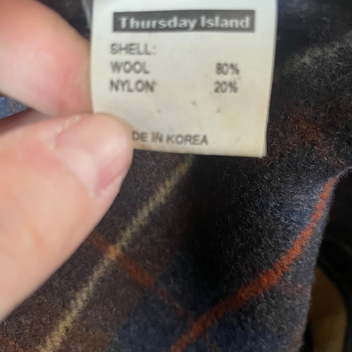 써스데이 아일랜드 베이지색 울혼방 더플코트 100 상품이미지5