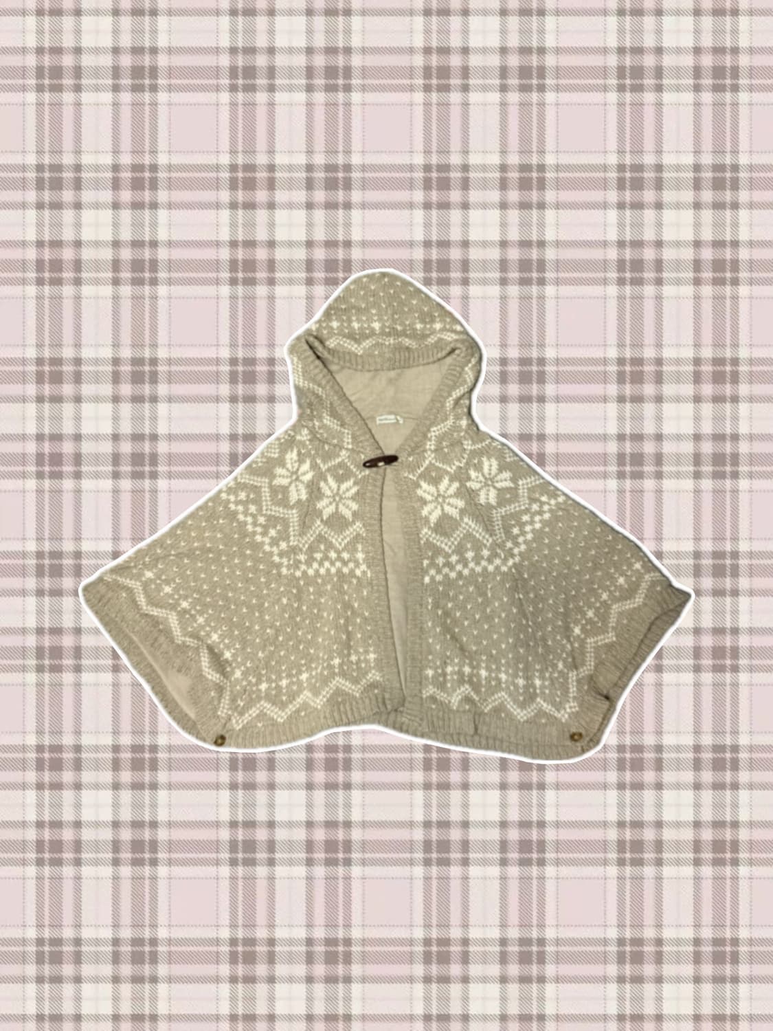 일본 빈티지 니트 후드 케이프 / 히메 갸루 엑시즈팜 리즈리사 트랄라라 상품이미지1