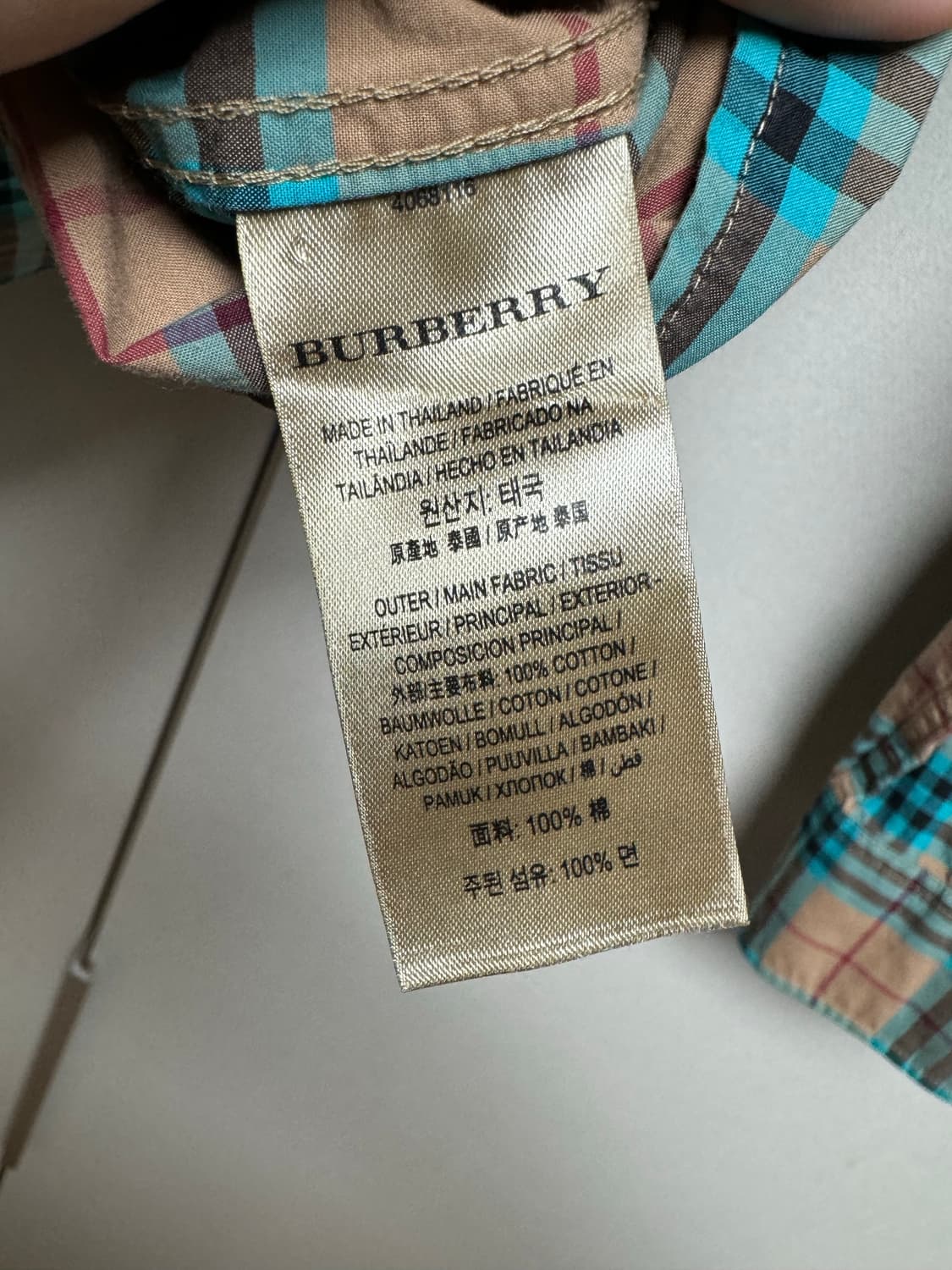 버버리 체크 패턴 셔츠 아쿠아 그린 [XL] burberry shirts 상품이미지4