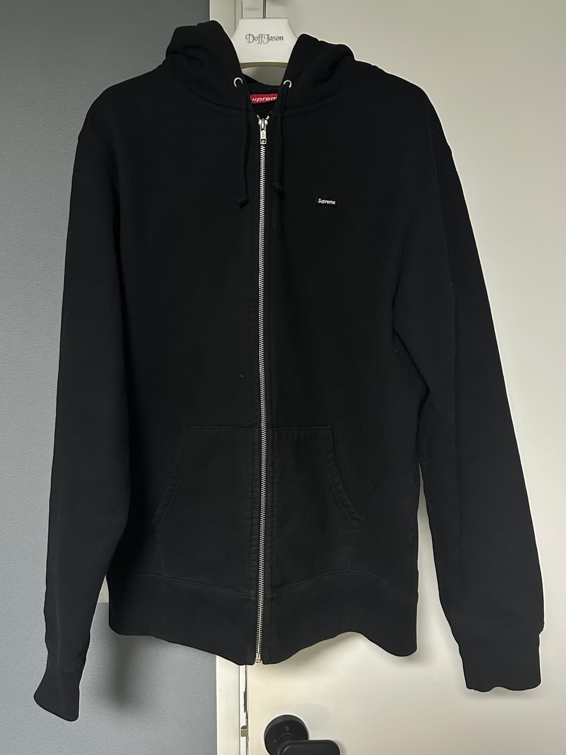 슈프림 스몰로고 후드집업 블랙 XL 상품이미지1
