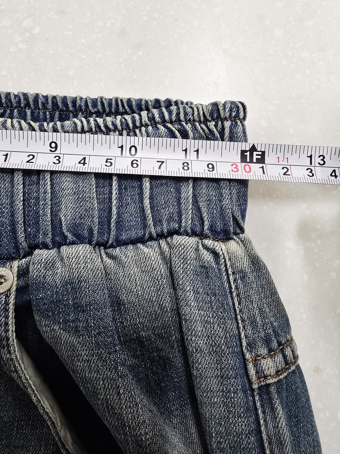 오픈와이와이 포켓 데님 카고 와이드 밴딩 팬츠 상품이미지8