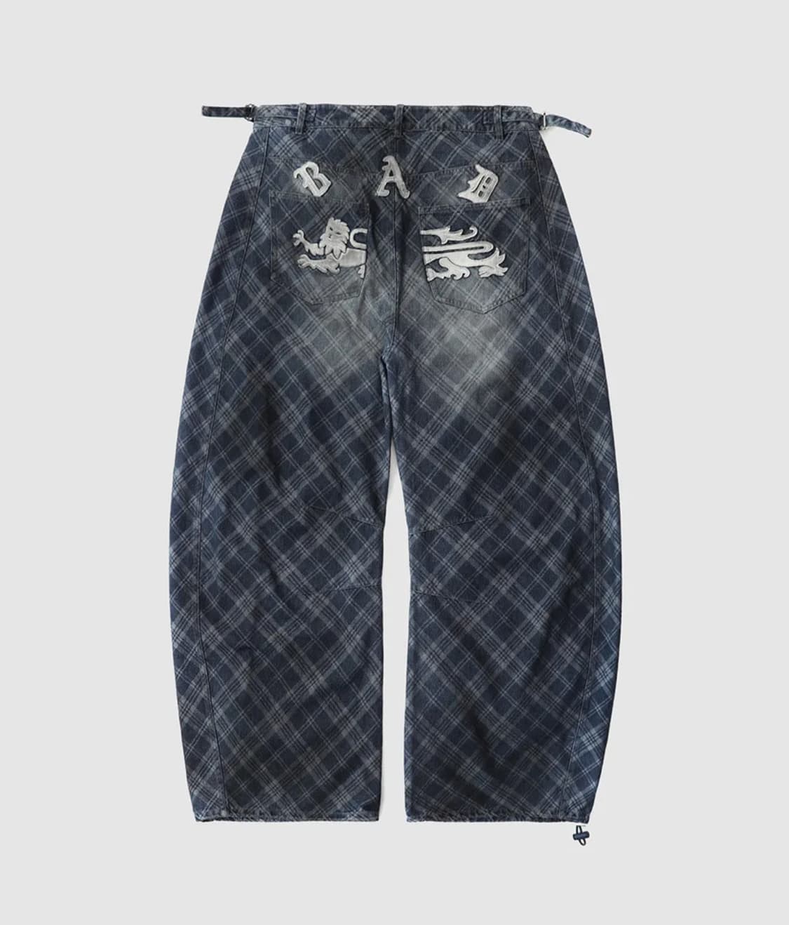  배드블러드 라이온 패치 워시드 배럴 팬츠  xs 새상품 상품이미지1