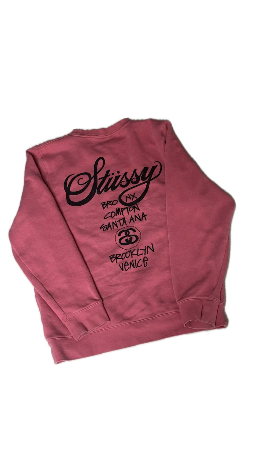 스투시 월드투어 맨투맨 핑크 상품이미지2