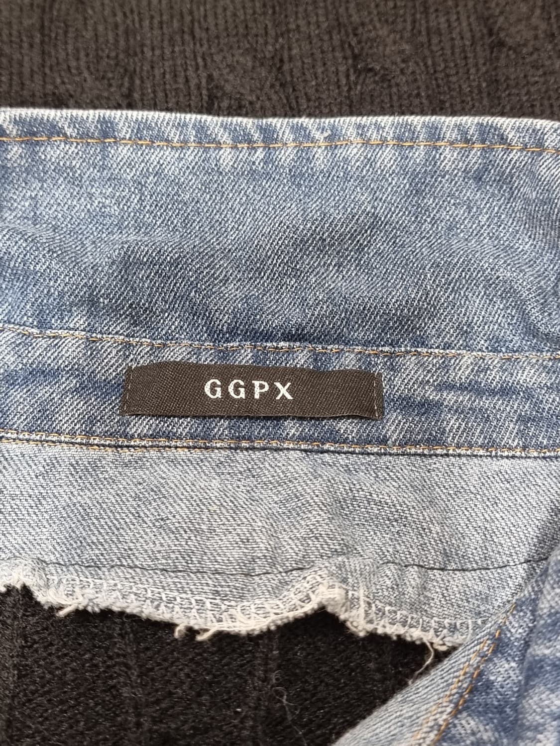 GGPX 데님 배색 케이블 니트 가디건 (D41 상품이미지3