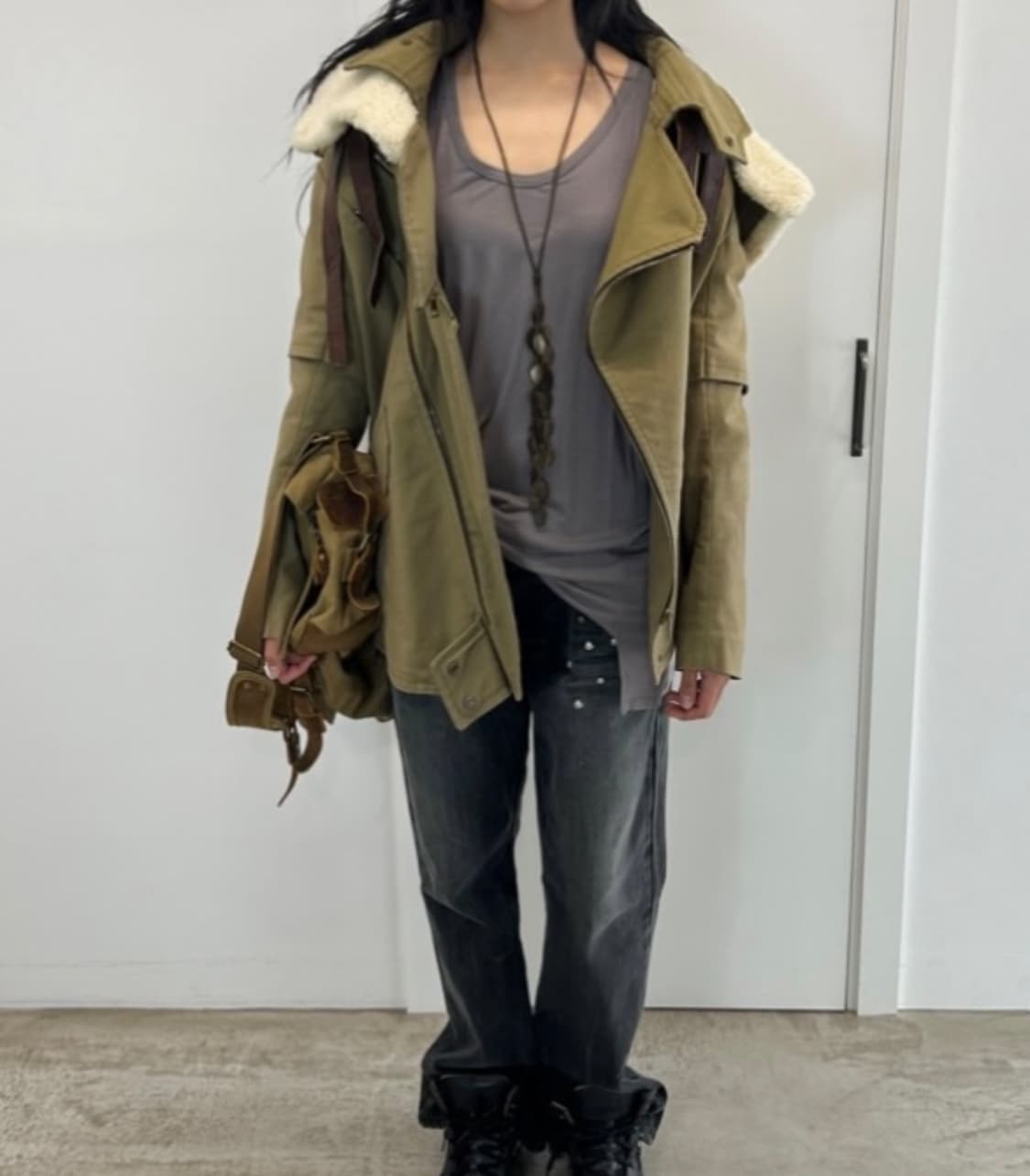 시스템 무스탕 야상 자켓 상품이미지1